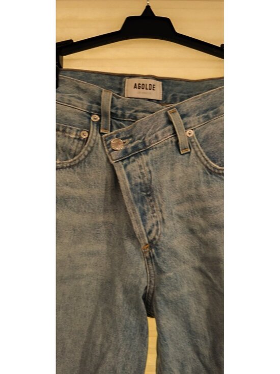 AGOLDE Arco Criss Cross Jeans Womens Size 23 Blue High Rise Straight Leg Denim - Picture 5 of 14